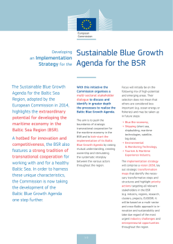 Sustainable Blue Growth Agenda for the BSR