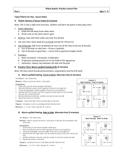 Hilton Sparks: Practice Lesson Plan Day 1 Ages 5