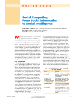 Social Computing: From Social Informatics to Social Intelligence