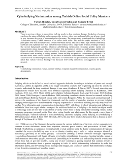 Cyberbullying Victimization among Turkish Online Social Utility