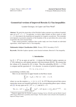 Geometrical versions of improved Berezin&ndash;Li&ndash;Yau inequalities