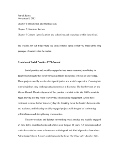 Patrick Rowe November 8, 2013 Chapter 1 Introduction and