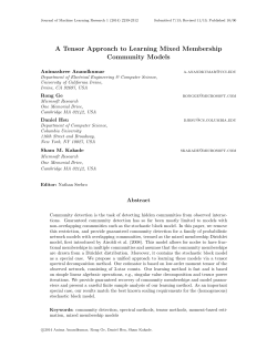 A tensor approach to learning mixed membership community models