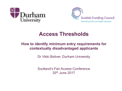 SFAC 2017 - Access Thresholds
