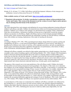 Self-Efficacy and Skill Development: Influence of Task Strategies