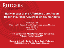 Early Impact of the Affordable Care Act on Health