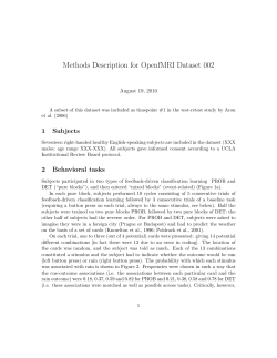 Methods Description for OpenfMRI Dataset 002