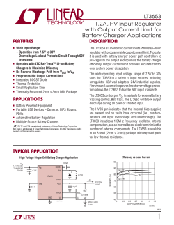 LT3653 - 1.2A, HV Input Regulator with Output Current Limit for
