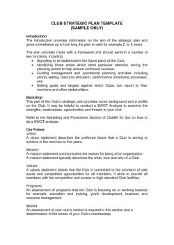 Club Strategic Plan Template