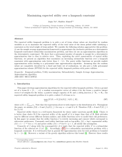 Maximizing expected utility over a knapsack constraint