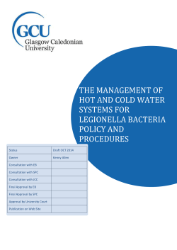 the management of hot and cold water systems for legionella