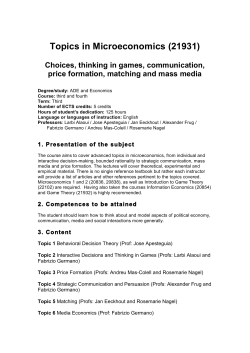Topics in Microeconomics (21931)