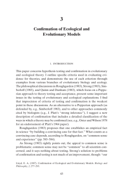 Confirmation of Ecological and Evolutionary Models