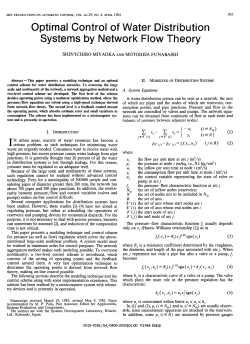 Optimal Control of Water Distribution Systems by Network Flow Theory