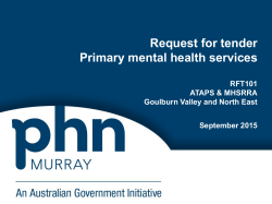 Primary mental health services | ATAPS/MHSRRA