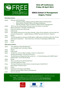 FREE Kick-off conference (20 April 2012)