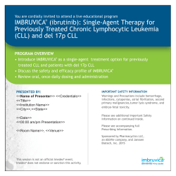 IMBRUVICA (ibrutinib): Single-Agent Therapy for