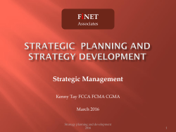 Strategy planning and development