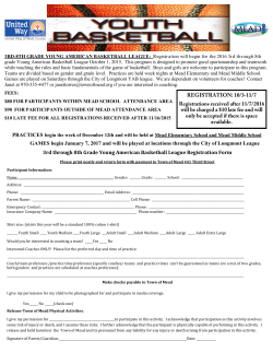 GAMES begin January 7, 2017 and will be played at