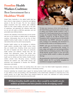 About the Frontline Health Workers Coalition