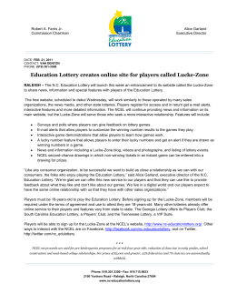 Education Lottery creates online site for players called Lucke-Zone