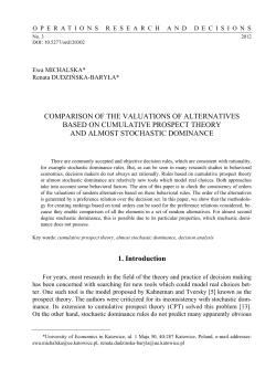 COMPARISON OF THE VALUATIONS OF ALTERNATIVES BASED