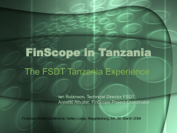 Key Issues for FinScope in Tanzania