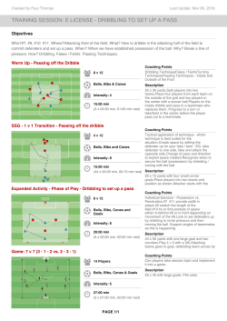 training session: e license - dribbling to set up a pass
