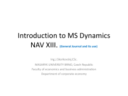 Inroduction MS Dynamics NAV