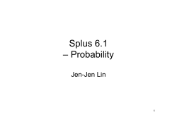 Splus 6.1 &ndash; Probability
