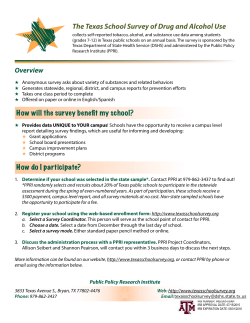 The Texas School Survey of Drug and Alcohol Use
