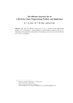 The Efficient Outcome Set of a Bicriteria Linear Programming