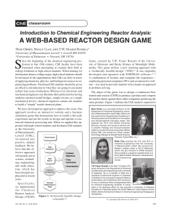 A WEB-BASED REACTOR DESIGN GAME