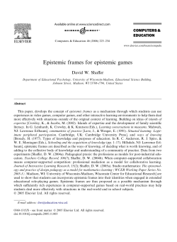 Epistemic frames for epistemic games