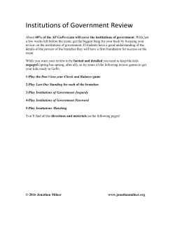 our Institutions of Govenrment Review