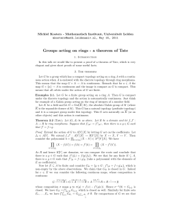 Groups acting on rings - a theorem of Tate