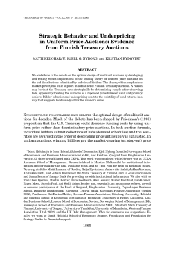 Strategic Behavior and Underpricing in Uniform Price Auctions