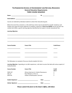 General Education Requirements THREE COURSE SEQUENCE