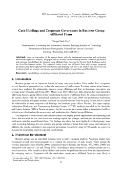 Cash Holdings and Corporate Governance in Business Group