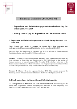 Supervision and Substitution Payments