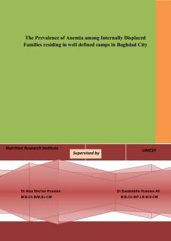 The Prevalence of Anemia among Internally Displaced Families