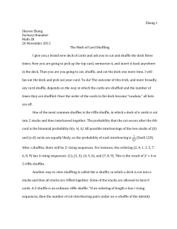 The Math of Card Shuffling - Dartmouth Math Department