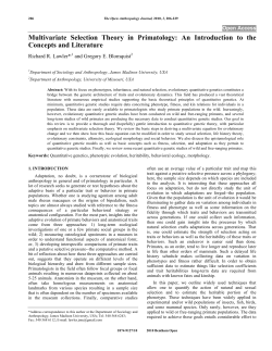 Multivariate Selection Theory in Primatology: An
