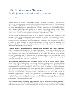 A Profile of ISKUR Trainees