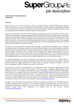 job description Senior Network Planning Analyst Cheltenham About