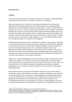 Grenzeloze Kunst I Inleiding “Elke cultuur vindt haar oorsprong in