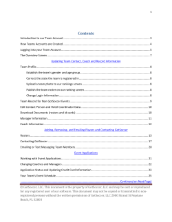 GotSoccer Handbook for Teams