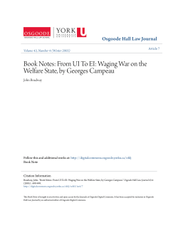 From UI To EI - Osgoode Digital Commons