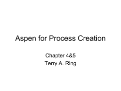 Aspen for Process Creation