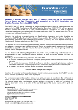 Invitation to sponsor EuroVis 2017, the 19th Annual Conference of
